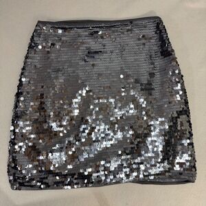 Free Press Sequined Mini Skirt Glam club Sparkle Party Glam Size S